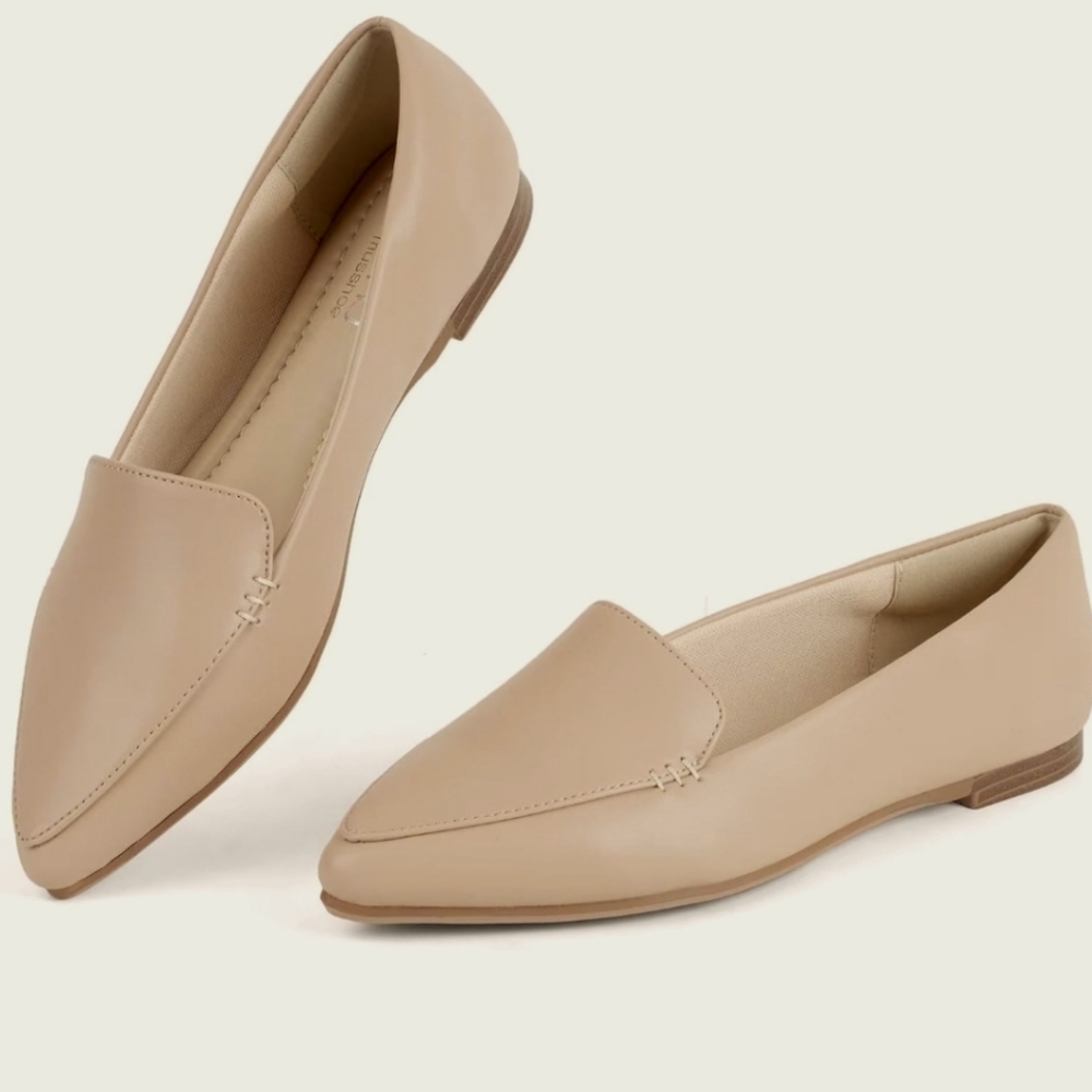 MUSSHOE PU flat loafers, Size 11 in Nude. Brand new, never worn!